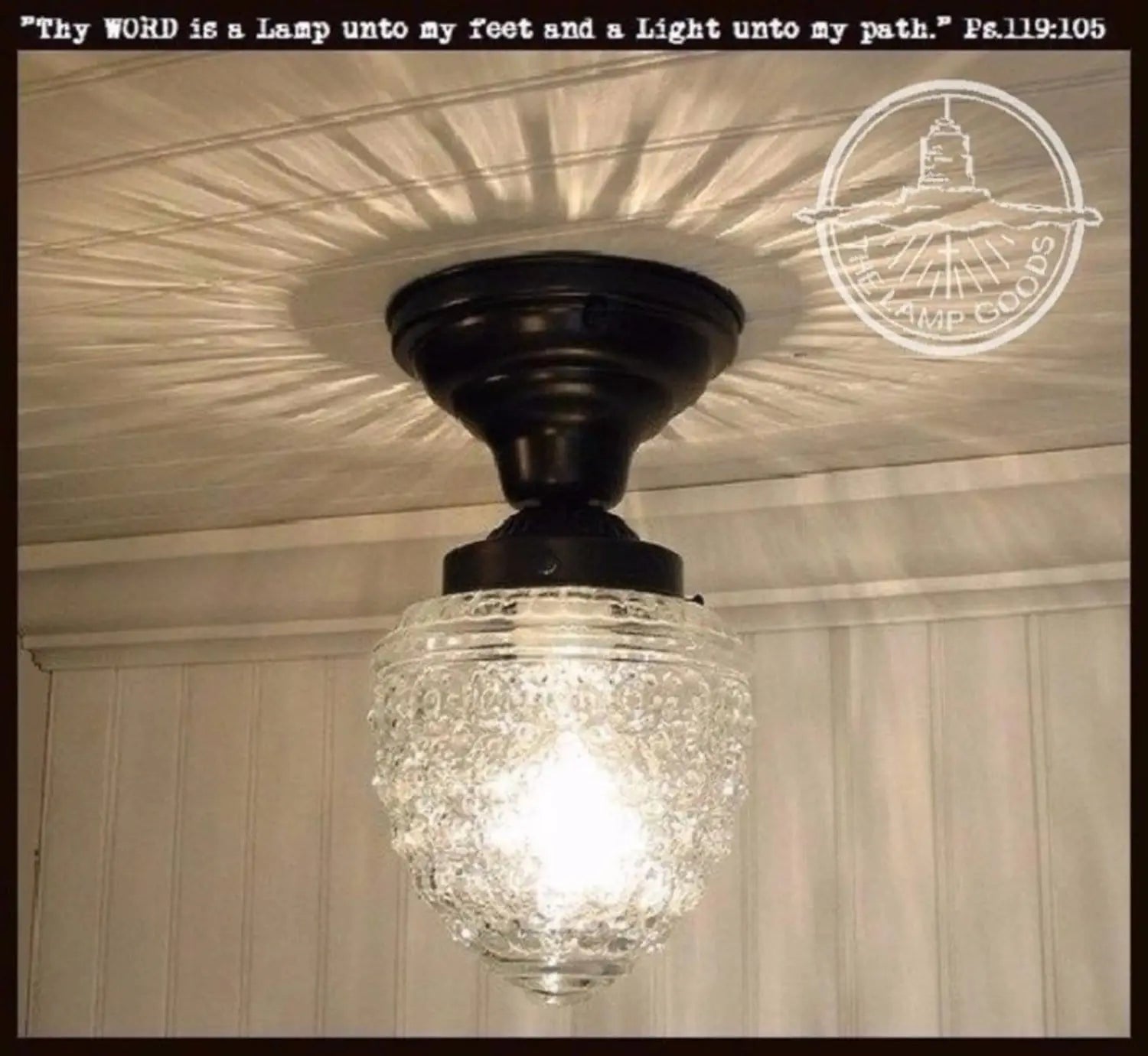 Antique Acorn Glass Flush Mount Ceiling Light | 5"