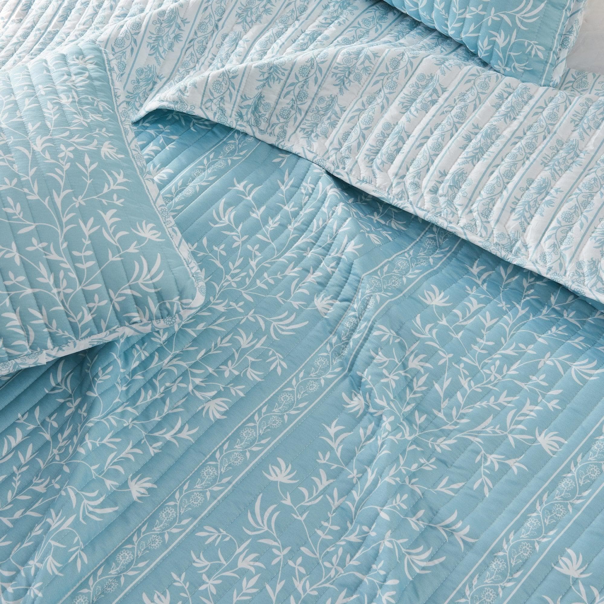 Blue Floral Quilt Set - Senna Collection